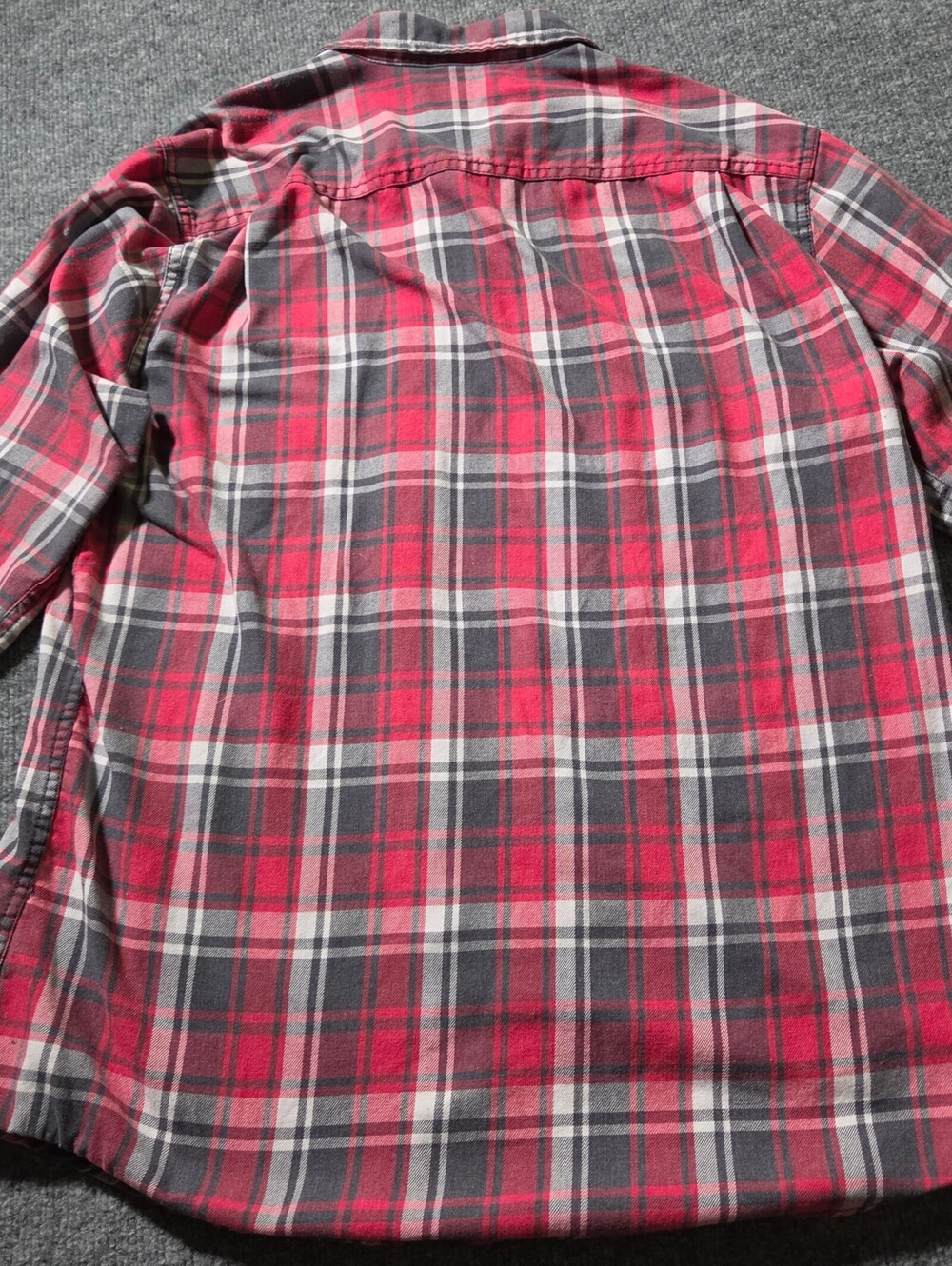 Weatherproof Vintage Red Gray Plaid Button-Up Shirt Large - Picture 11 of 12